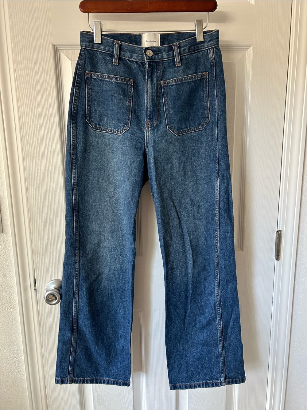 Reformation Alyssa High Rise Wide Leg Cropped Jeans